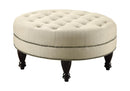 Elchin Round Upholstered Tufted Ottoman Oatmeal - Town Of Bargains Furniture - NY