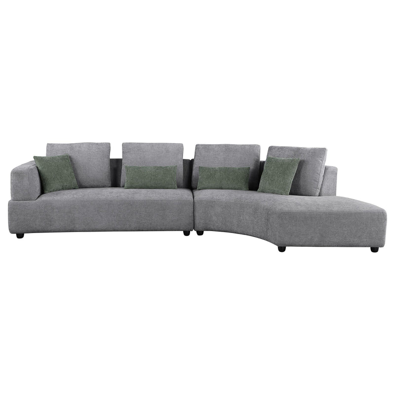Toscano 134-inch Upholstered Sectional Sofa Grey - Town Of Bargains Furniture - NY