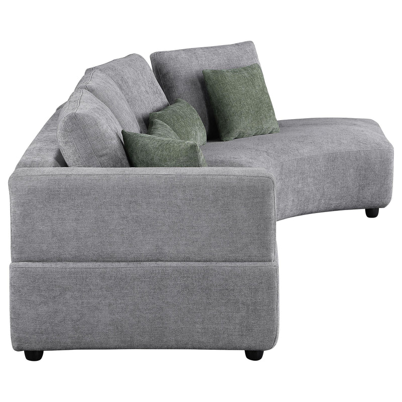 Toscano 134-inch Upholstered Sectional Sofa Grey - Town Of Bargains Furniture - NY