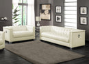 Chaviano 2-piece Upholstered Tufted Sofa Set Pearl White - Town Of Bargains Furniture - NY