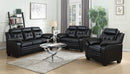 Finley Upholstered Pillow Top Arm Living Room Set Black - Town Of Bargains Furniture - NY