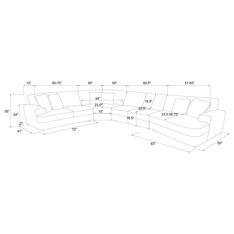 Emberson Upholstered Modular Sectional Sofa Ivory - Town Of Bargains Furniture - NY
