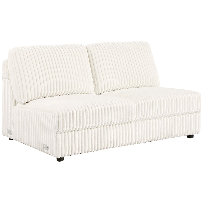 Emberson Upholstered Armless Loveseat Ivory - Town Of Bargains Furniture - NY
