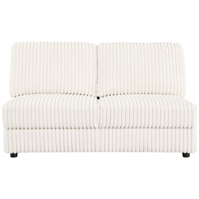Emberson Upholstered Armless Loveseat Ivory - Town Of Bargains Furniture - NY