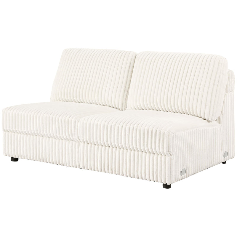 Emberson Upholstered Armless Loveseat Ivory - Town Of Bargains Furniture - NY
