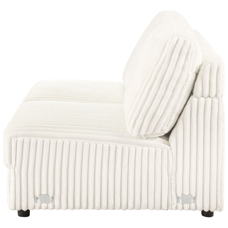 Emberson Upholstered Armless Loveseat Ivory - Town Of Bargains Furniture - NY