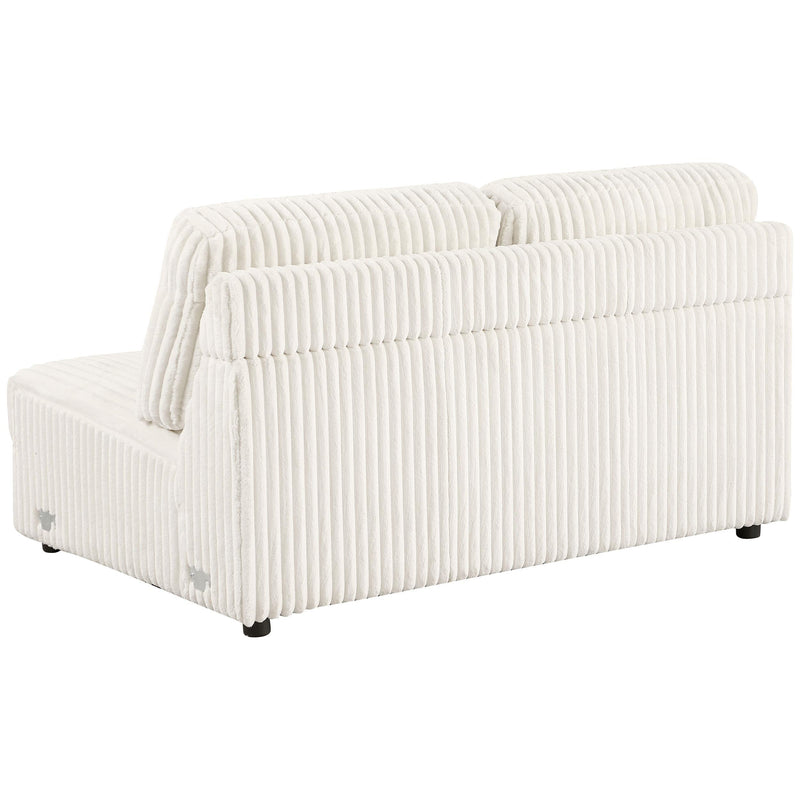 Emberson Upholstered Armless Loveseat Ivory - Town Of Bargains Furniture - NY