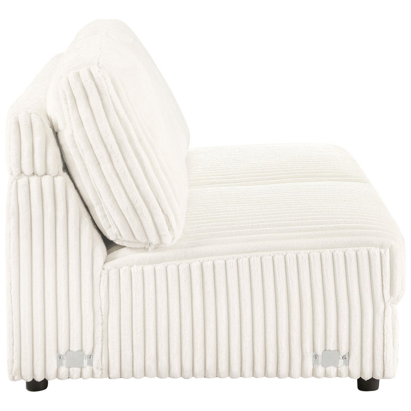 Emberson Upholstered Armless Loveseat Ivory - Town Of Bargains Furniture - NY