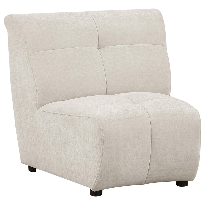 Charlotte Upholstered Curved Armless Chair Ivory - Town Of Bargains Furniture - NY