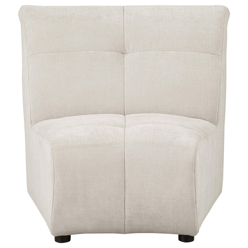 Charlotte Upholstered Curved Armless Chair Ivory - Town Of Bargains Furniture - NY
