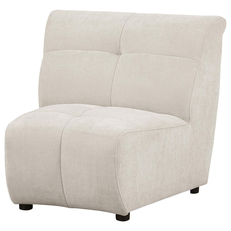 Charlotte Upholstered Curved Armless Chair Ivory - Town Of Bargains Furniture - NY