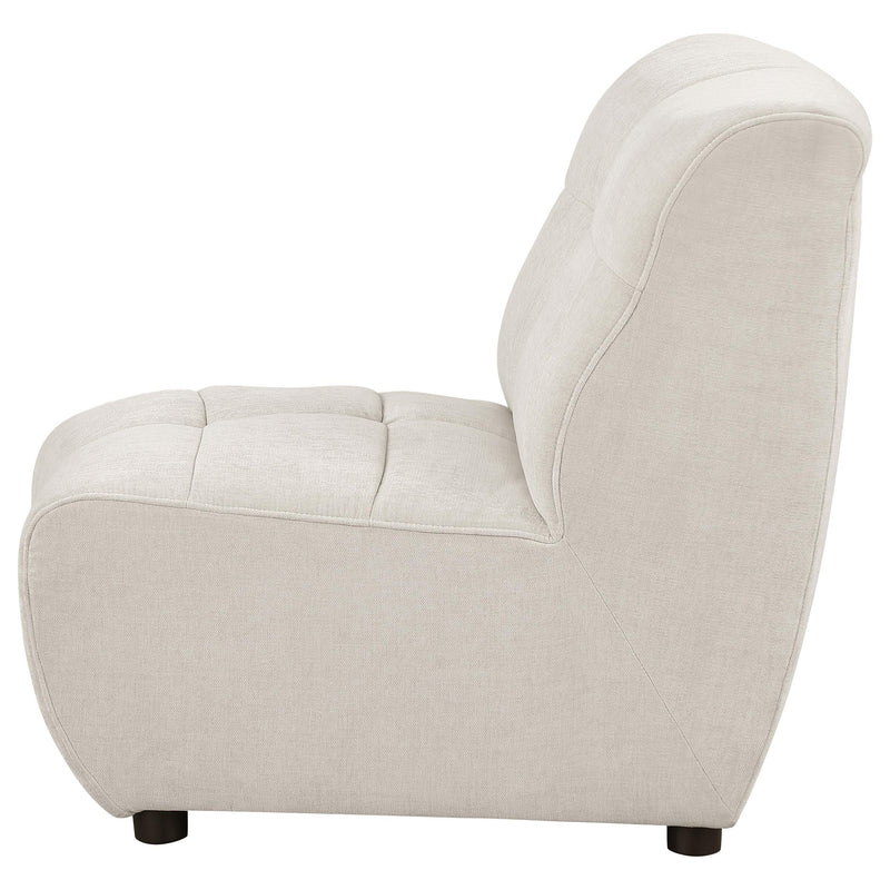 Charlotte Upholstered Curved Armless Chair Ivory - Town Of Bargains Furniture - NY