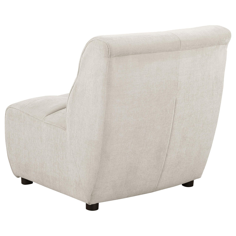 Charlotte Upholstered Curved Armless Chair Ivory - Town Of Bargains Furniture - NY