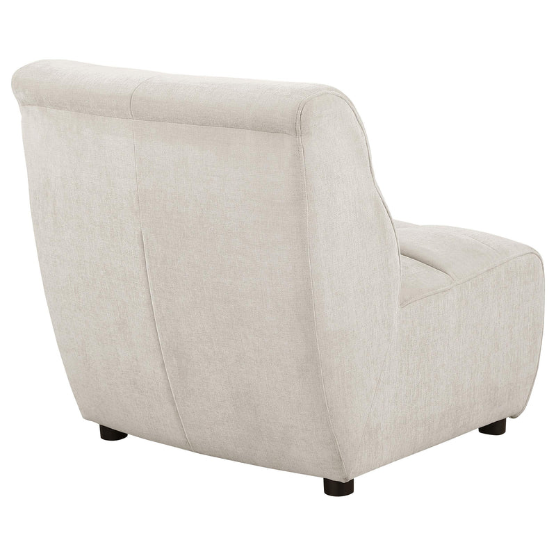 Charlotte Upholstered Curved Armless Chair Ivory - Town Of Bargains Furniture - NY
