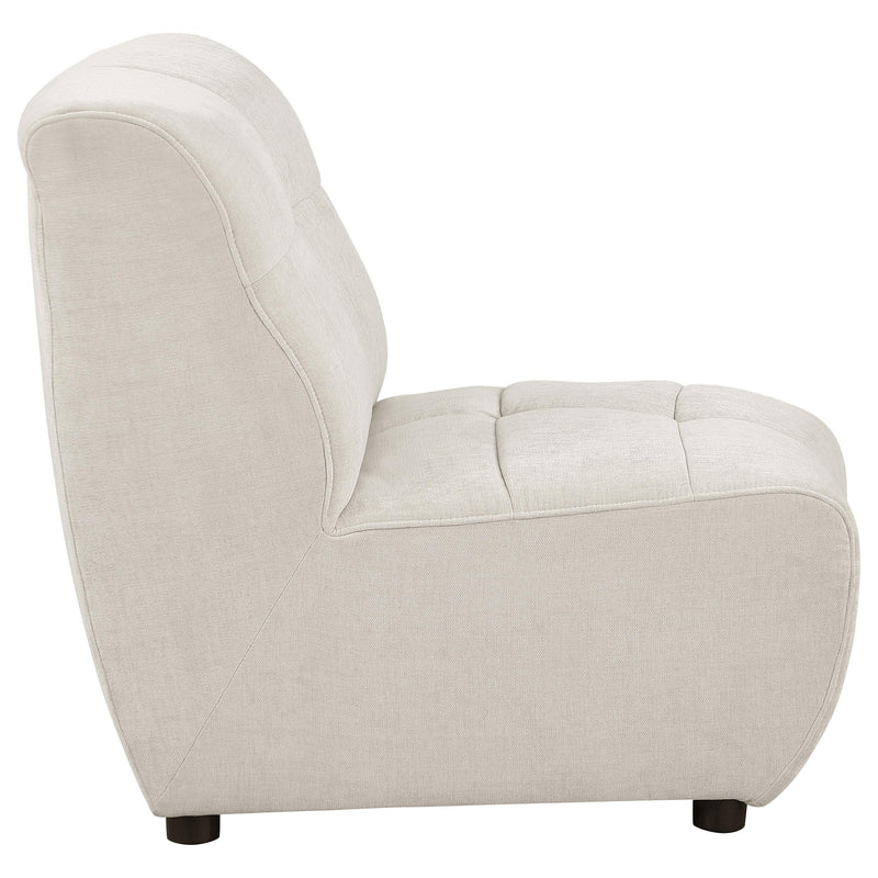 Charlotte Upholstered Curved Armless Chair Ivory - Town Of Bargains Furniture - NY