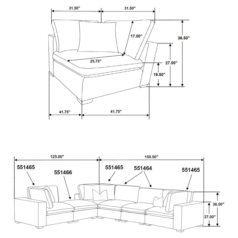 Lakeview Modular Sectionals Upholstered