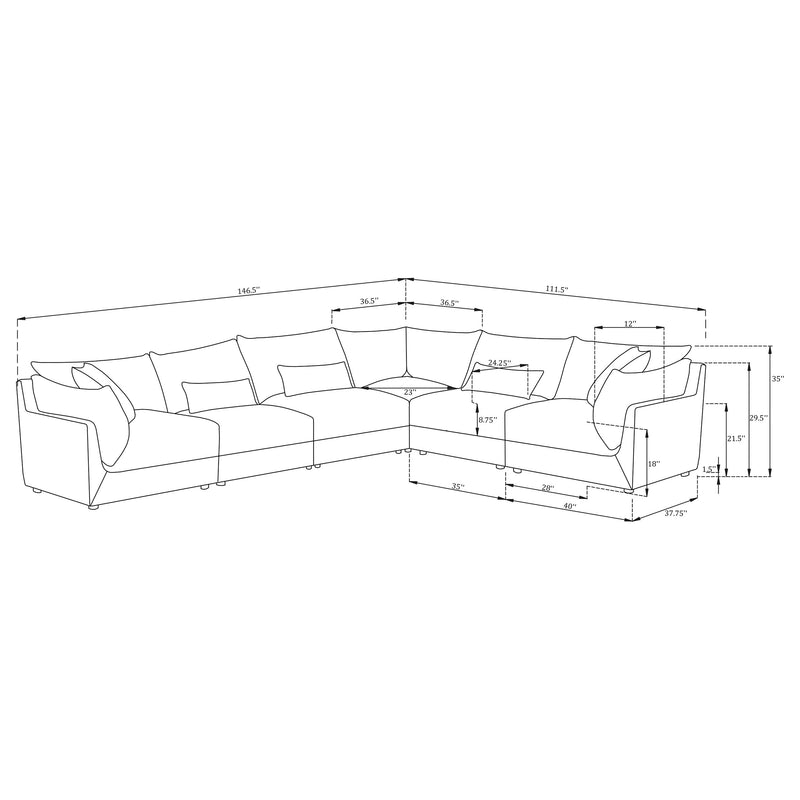 Sasha 6 Piece Sectionals - Town Of Bargains Furniture - NY