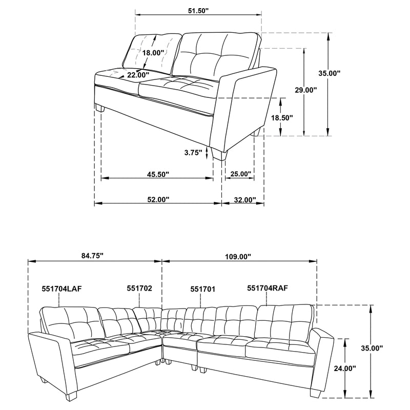 Georgina Sectional Loveseat - Town Of Bargains Furniture - NY