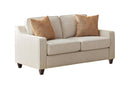 Christine Upholstered Cushion Back Loveseat Beige - Town Of Bargains Furniture - NY