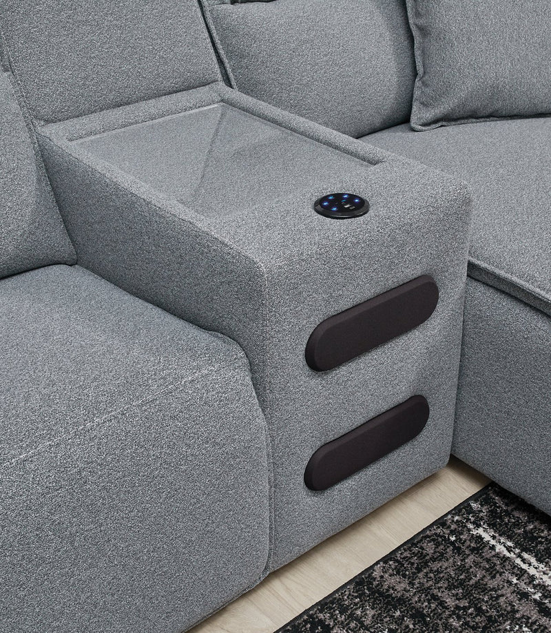 ModMax II Reclining Sectional with Chaise and Audio Console - Town Of Bargains Furniture - NY