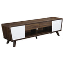 Alvin 2-drawer TV Console Dark Walnut and Glossy White - Town Of Bargains Furniture - NY