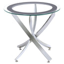 Brooke Glass Top End Table Chrome and Black - Town Of Bargains Furniture - NY