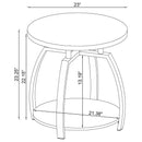 Dacre Round End Table Dark Grey and Black Nickel