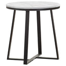 Hugo Metal Base Round End Table White and Matte Black - Town Of Bargains Furniture - NY