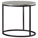 Lainey Faux Marble Round Top End Table Grey and Gunmetal - Town Of Bargains Furniture - NY