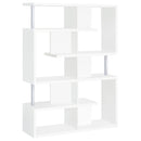 Hoover 5-tier Bookcase White and Chrome - Town Of Bargains Furniture - NY