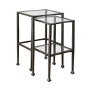 Leilani 2-piece Glass Top Nesting Tables Black - Town Of Bargains Furniture - NY
