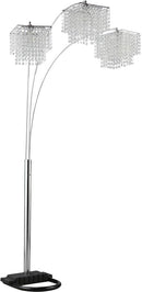 Miriam Crystal Drop Shade Floor Lamp Chrome - Town Of Bargains Furniture - NY