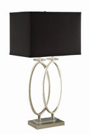Izuku Rectangular Shade Table Lamp Black and Brushed Nickel - Town Of Bargains Furniture - NY
