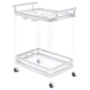 Jefferson 2-tier Glass Serving Cart Clear - Town Of Bargains Furniture - NY