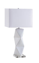 Camie Geometric Ceramic Base Table Lamp White - Town Of Bargains Furniture - NY