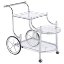 Sarandon 3-tier Serving Cart Chrome and Clear - Town Of Bargains Furniture - NY