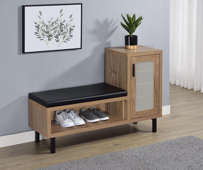 Teller 1-door Entryway Shoe Storage Cabinet Natural Oak - Town Of Bargains Furniture - NY