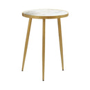 Acheson Round Accent Table White and Gold - Town Of Bargains Furniture - NY
