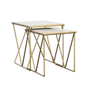 Bette 2-piece Nesting Table Set White and Gold - Town Of Bargains Furniture - NY