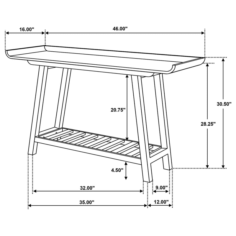 Ornelas 46-inch Console Table with Slatted Shelf Mango Brown - Town Of Bargains Furniture - NY