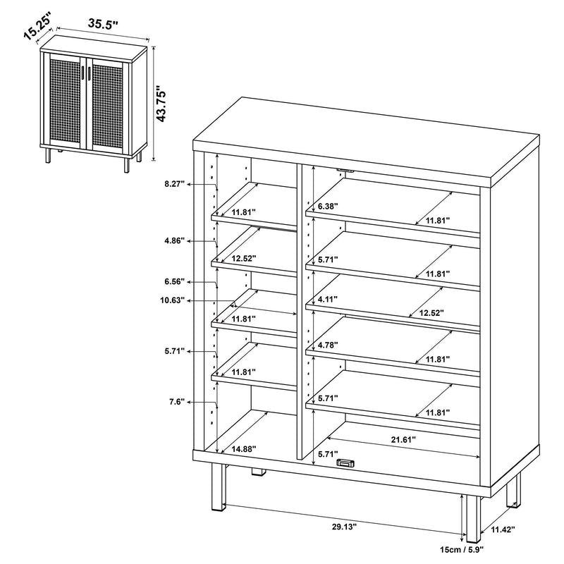 Teller 2-door Shoe Storage Cabinet Natural Oak - Town Of Bargains Furniture - NY