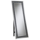 Carisi Rectangular Standing Mirror with LED Lighting Silver - Town Of Bargains Furniture - NY