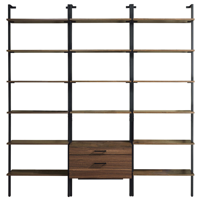 Owens 3-piece 96-inch Wall Mounted Bookshelf Set Walnut - Town Of Bargains Furniture - NY