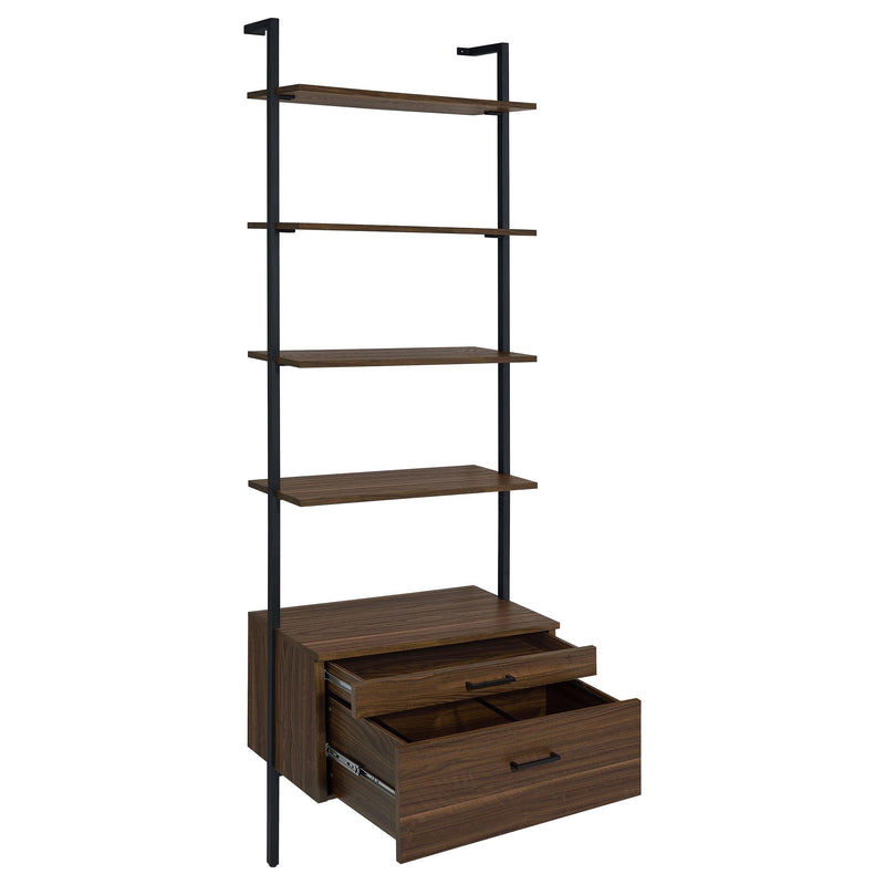 Owens 3-piece 96-inch Wall Mounted Bookshelf Set Walnut - Town Of Bargains Furniture - NY