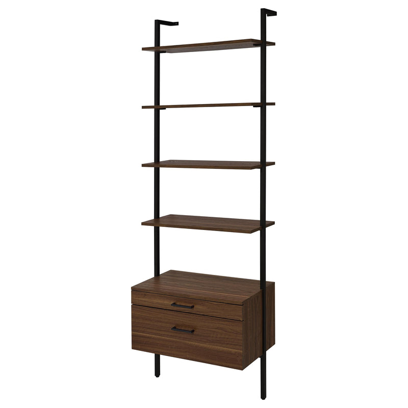 Owens 3-piece 96-inch Wall Mounted Bookshelf Set Walnut - Town Of Bargains Furniture - NY