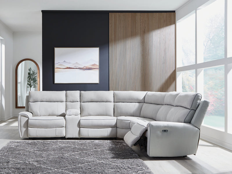 Social Pointe Reclining Sectional with Storage Console - Town Of Bargains Furniture - NY