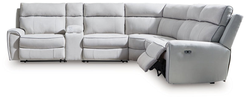 Social Pointe Reclining Sectional with Storage Console - Town Of Bargains Furniture - NY