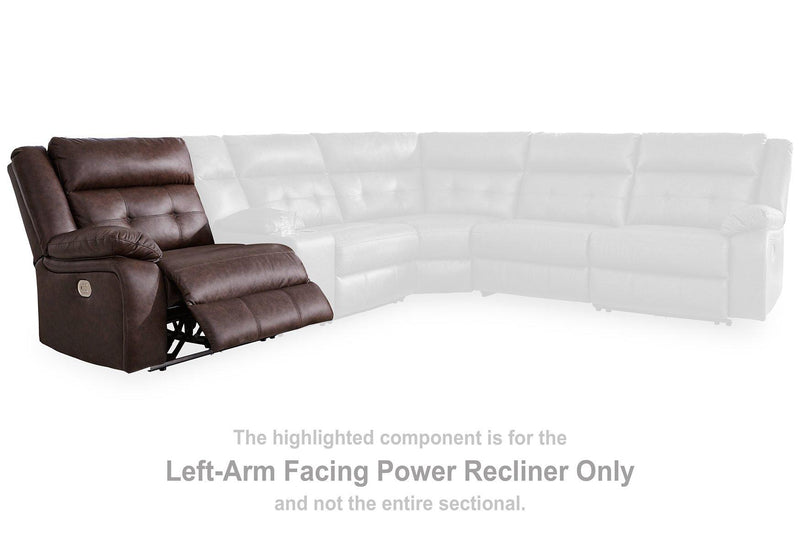 Punch Up Power Reclining Sectional Loveseat with Console - Town Of Bargains Furniture - NY