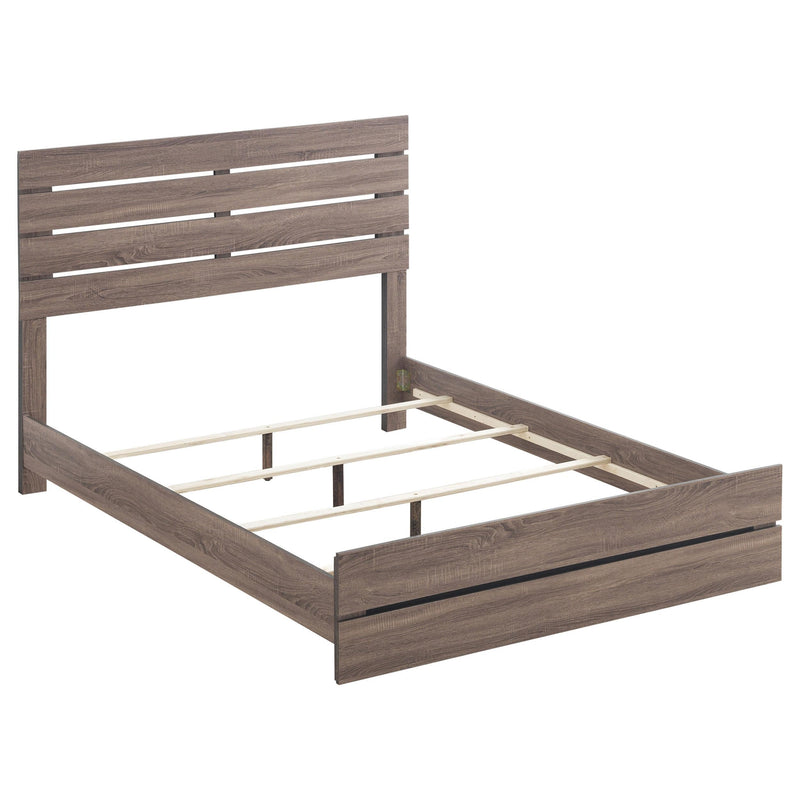 Brantford Eastern King & Queen Panel Bed Barrel Oak - Town Of Bargains Furniture - NY