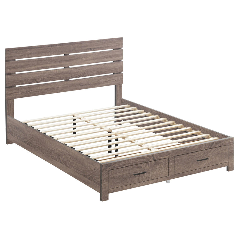 Brantford Eastern King & Queen Panel Bed Barrel Oak - Town Of Bargains Furniture - NY
